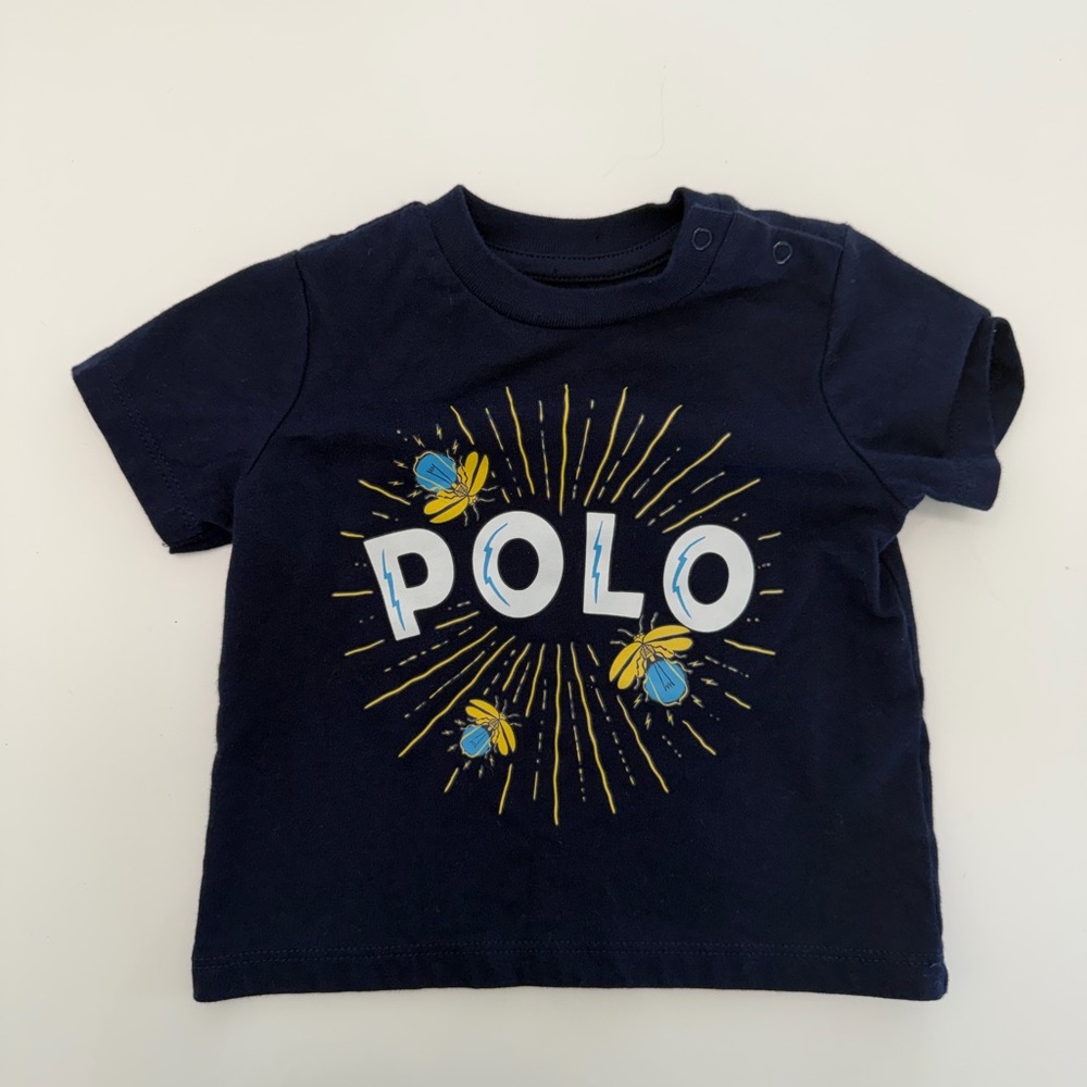 Ralph Lauren Kids Navy Blue Graphic Polo Shirt